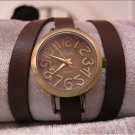 Handmade Leather Wrap Bracelet Watch with a lovely pattern WORLDWIDE FREE SHIPPING