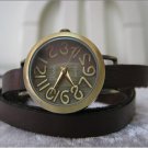 Handmade Leather Wrap Bracelet Watch with a lovely pattern WORLDWIDE FREE SHIPPING