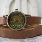 Handmade Leather Wrap Bracelet Watch with a lovely pattern WORLDWIDE FREE SHIPPING