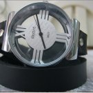 Leather Wrap Bracelet leather Watch with a brown real leather band with a lovely pattern FREE SHIP