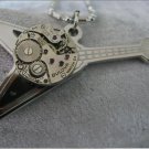 Steampunk Guitar Necklace Guitar with a vintage watch movement free shipping worldwide