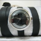 Leather Wrap Bracelet leather Watch with a brown real leather band with a lovely pattern FREE SHIP