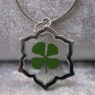 Four Leaf Clover necklace Handmade Saint Patrick Irish shamrock 4 Four Leaf Lucky Clover