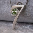 Four Leaf Clover necklace Handmade Saint Patrick Irish shamrock 4 Four Leaf Lucky Clover