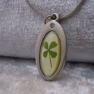 Four Leaf Clover necklace Handmade Saint Patrick Irish shamrock 4 Four Leaf Lucky Clover