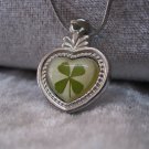 Four Leaf Clover necklace Handmade Saint Patrick Irish shamrock 4 Four Leaf Lucky Clover