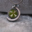 Four Leaf Clover necklace Handmade Saint Patrick Irish shamrock 4 Four Leaf Lucky Clover