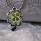 Four Leaf Clover necklace Handmade Saint Patrick Irish shamrock 4 Four Leaf Lucky Clover