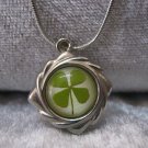 Four Leaf Clover necklace Handmade Saint Patrick Irish shamrock 4 Four Leaf Lucky Clover