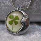 Four Leaf Clover necklace Handmade Saint Patrick Irish shamrock 4 Four Leaf Lucky Clover