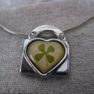 Four Leaf Clover necklace Handmade Saint Patrick Irish shamrock 4 Four Leaf Lucky Clover