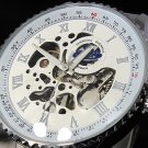Skeleton Watch Leather Wrap Watch Steampunk Mechanical Bracelet leather Watch FREE SHIP