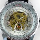 Skeleton Watch Leather Wrap Watch Steampunk Mechanical Bracelet leather Watch FREE SHIP