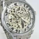Skeleton Watch Leather Wrap Watch Steampunk Mechanical Bracelet leather Watch FREE SHIP