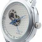 Skeleton Watch Leather Wrap Watch Steampunk Mechanical Bracelet leather Watch FREE SHIP
