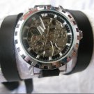 Steampunk skeleton Mechanical Watch Genuine leather Watch with a full skeleton pattern Free Ship