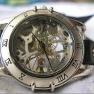 Steampunk skeleton Mechanical Watch Genuine leather Watch with a full skeleton pattern Free Ship
