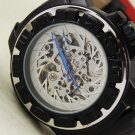 Steampunk skeleton Mechanical Watch Genuine leather Watch with a full skeleton pattern Free Ship