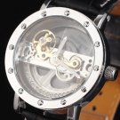 Steampunk skeleton Mechanical Watch Genuine leather Watch with a full skeleton pattern Free Ship