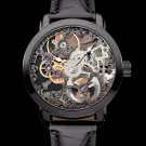 Steampunk skeleton Mechanical Watch Genuine leather Watch with a full skeleton pattern Free Ship