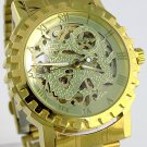 Steampunk skeleton Mechanical Watch Genuine leather Watch with a full skeleton pattern Free Ship