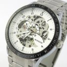 Steampunk skeleton Mechanical Watch Genuine leather Watch with a full skeleton pattern Free Ship