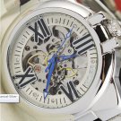 Steampunk skeleton Mechanical Watch Genuine leather Watch with a full skeleton pattern Free Ship