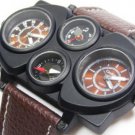 Steampunk skeleton Mechanical Watch Genuine leather Watch with a full skeleton pattern Free Ship