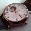 Steampunk skeleton Mechanical Watch Genuine leather Watch with a full skeleton pattern Free Ship