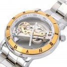Steampunk skeleton Mechanical Watch Genuine leather Watch with a full skeleton pattern Free Ship