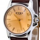 Leather Wrap Bracelet leather Watch with a brown real leather band with a lovely pattern FREE SHIP