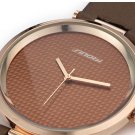 Leather Wrap Bracelet leather Watch with a brown real leather band with a lovely pattern FREE SHIP