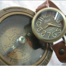 Leather Wrap Bracelet leather Watch with a brown real leather band with a lovely pattern FREE SHIP