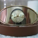 Leather Wrap Bracelet leather Watch with a brown real leather band with a lovely pattern FREE SHIP