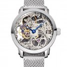 Steampunk skeleton Mechanical Watch Genuine leather Watch with a full skeleton pattern Free Ship