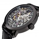 Steampunk skeleton Mechanical Watch Genuine leather Watch with a full skeleton pattern Free Ship