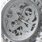 Steampunk skeleton Mechanical Watch Genuine leather Watch with a full skeleton pattern Free Ship