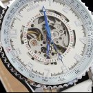 Steampunk skeleton Mechanical Watch Genuine leather Watch with a full skeleton pattern Free Ship
