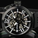 Steampunk skeleton Mechanical Watch Genuine leather Watch with a full skeleton pattern Free Ship