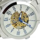 Steampunk skeleton Mechanical Watch Genuine leather Watch with a full skeleton pattern Free Ship