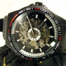 Steampunk skeleton Mechanical Watch Genuine leather Watch with a full skeleton pattern Free Ship