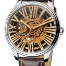 Steampunk skeleton Mechanical Watch Genuine leather Watch with a full skeleton pattern Free Ship