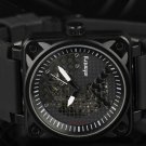 Steampunk skeleton Mechanical Watch Genuine leather Watch with a full skeleton pattern Free Ship