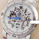 Steampunk skeleton Mechanical Watch Genuine leather Watch with a full skeleton pattern Free Ship