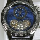 Steampunk skeleton Mechanical Watch Genuine leather Watch with a full skeleton pattern Free Ship