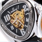 Steampunk skeleton Mechanical Watch Genuine leather Watch with a full skeleton pattern Free Ship