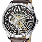 Steampunk skeleton Mechanical Watch Genuine leather Watch with a full skeleton pattern Free Ship