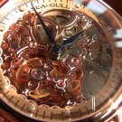 Steampunk skeleton Mechanical Watch Genuine leather Watch with a full skeleton pattern Free Ship