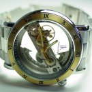 Steampunk skeleton Mechanical Watch Genuine leather Watch with a full skeleton pattern Free Ship