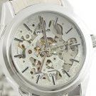 Steampunk skeleton Mechanical Watch Genuine leather Watch with a full skeleton pattern Free Ship